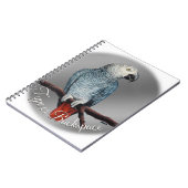 Parrot-Notebook personalisieren Afrikanisches Grau Notizblock (Linke Seite)