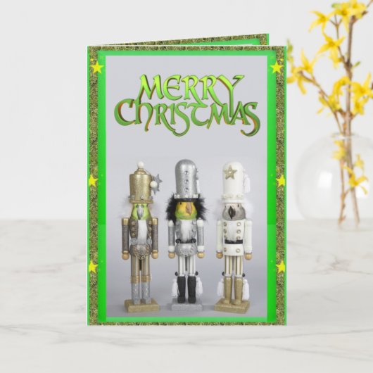 Parrot Nutcracker Christmas Card Karte (Gelbe Blume)