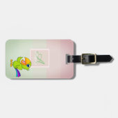 Parrot Ombre Streifen Monogram Personalisiert Gepäckanhänger (Vorderseite horizontal)