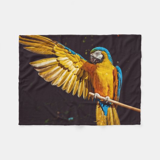 Parrot Out Stretched Wing Fleecedecke (Vorderseite (Horizontal))