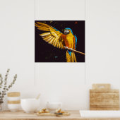 Parrot Out Stretched Wing Poster (Küche)