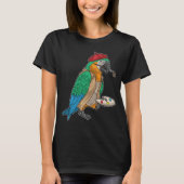 Parrot Painter Paintbrush Painting T-Shirt (Vorderseite)