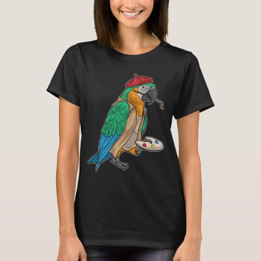 Parrot Painter Paintbrush Painting T-Shirt (Vorderseite)