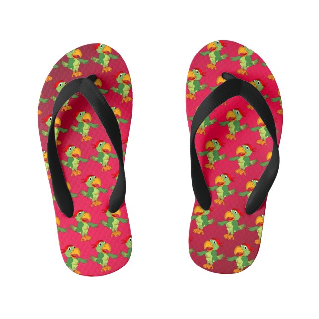 Parrot Pair der Flip Flops Kinderbadesandalen (Fußbett)