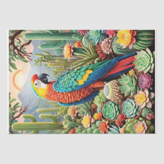 Parrot Paradise - Decoupage - Seidenpapier (Vorderseite)