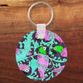 Parrot-Parrot-Dschungel tropischer aquamariner lil Schlüsselanhänger (Vorderseite)