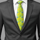 Parrot Pattern Indian Ringneck Green Bird Lover Krawatte