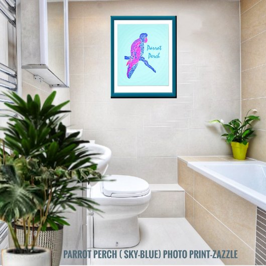 Parrot Perch (Sky-Blue) Fotodruck