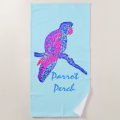 Parrot Perch (Sky-Blue) Strandtuch (Vorderseite)