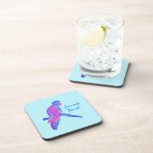 Parrot Perch(Sky-Blue) Untersetzer aus hartem Kuns (Rechte Seite)