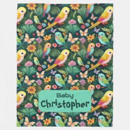 Parrot Playground: Ein lebendiger Tanz in tropisch Fleecedecke