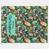 Parrot Playground: Ein lebendiger Tanz in tropisch Fleecedecke (Vorderseite (Horizontal))