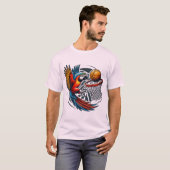 Parrot Playing Basketball Hobby Sportvögel T-Shirt (Vorne ganz)