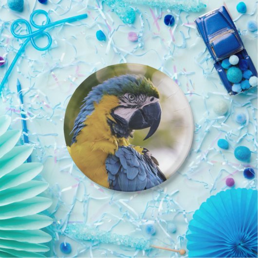 Parrot-Profil-Portraitfotografie Pappteller (Party)