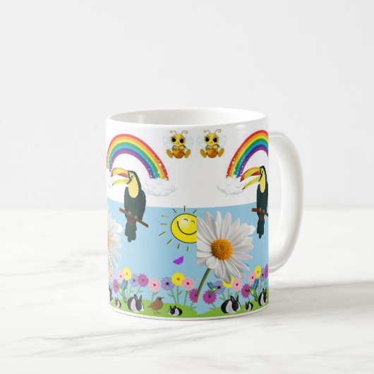 Parrot Rainbow Rabbits Tasse (VorderseiteRechts)