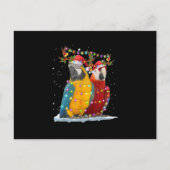 Parrot Reindeer Xmas Weihnachtsfeiertage Postkarte (Vorderseite)