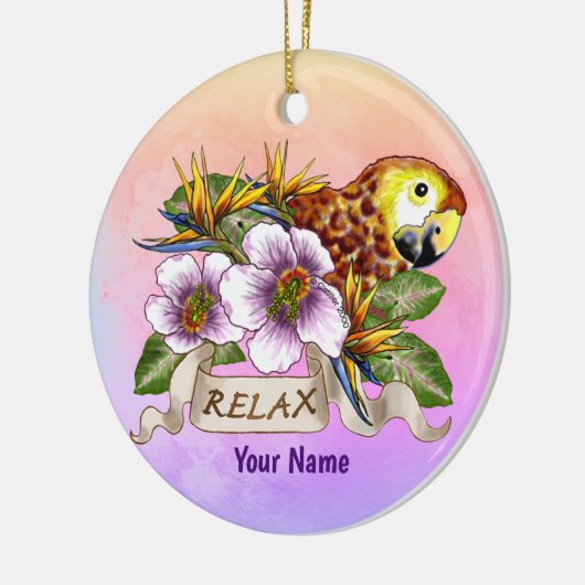 Parrot Relax Keramik Ornament (Links)