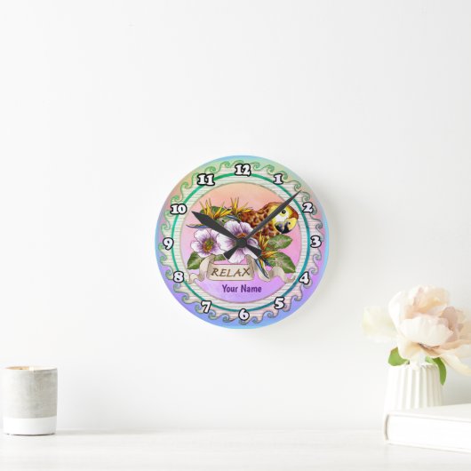 Parrot Relax Runde Wanduhr (Zuhause)