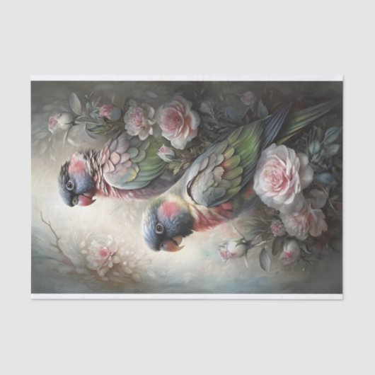 Parrot Reverie Decoupage Seidenpapier (Vorderseite)