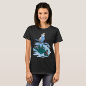 Parrot & Rex Reflection I Blue Budgie Budgerigar T-Shirt (Vorne ganz)