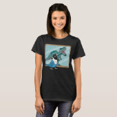 Parrot & Rex Reflection I Blue maskiert Lovebird T-Shirt (Vorne ganz)