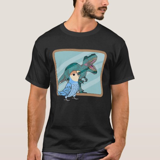 Parrot & Rex Reflection I Peach faced Blue Lovebir T-Shirt (Vorderseite)