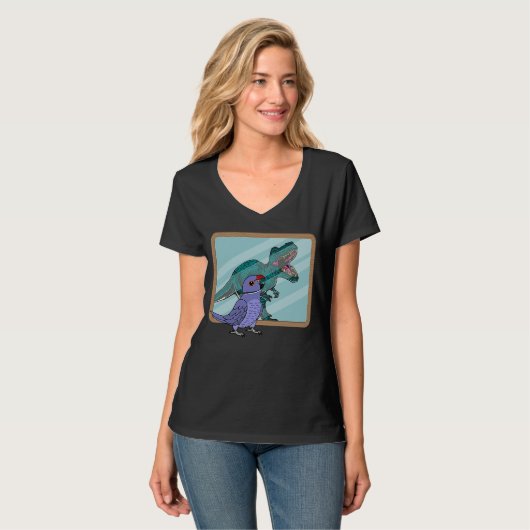 Parrot & Rex Reflection I Violett Indianerringshal T-Shirt (Vorderseite Vollansicht)
