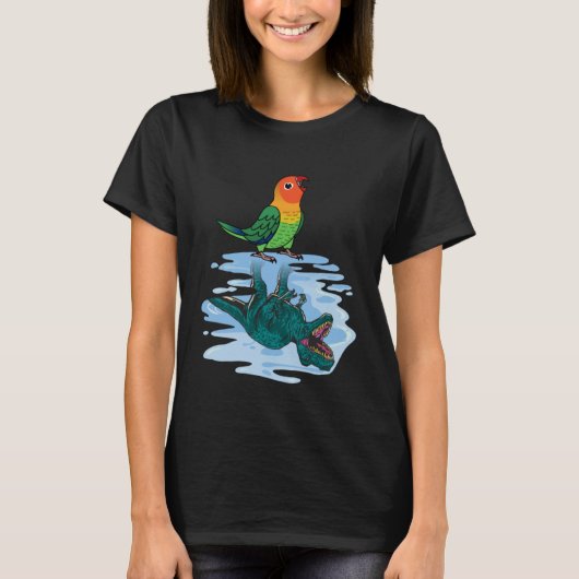 Parrot & Rex Reflektion I Fischers Lovebird T-Shirt (Vorderseite)