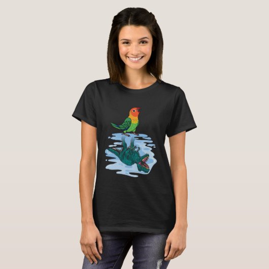 Parrot & Rex Reflektion I Fischers Lovebird T-Shirt (Vorne ganz)