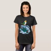Parrot & Rex Reflektion I Schwarzer Kaik T-Shirt (Vorne ganz)