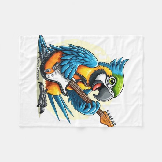 Parrot Rock Music Fleecedecke (Vorderseite (Horizontal))