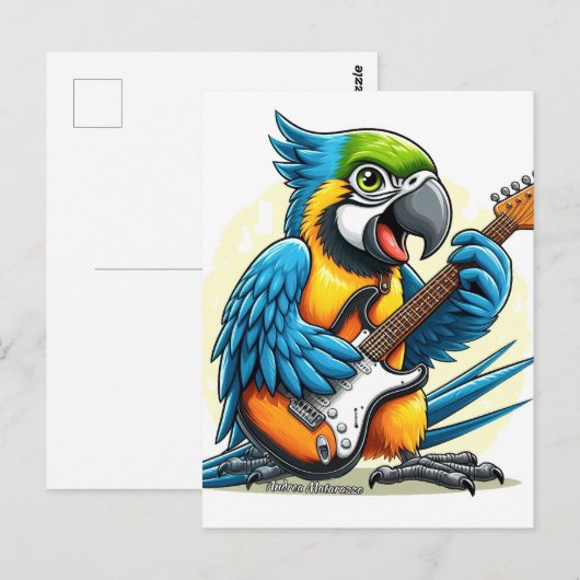 Parrot Rock Music Postkarte (Vorne/Hinten)