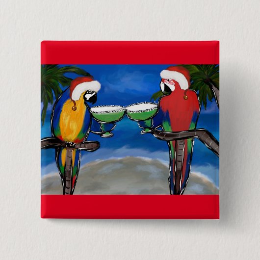 Parrot Santa Button (Vorderseite)