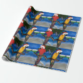 PARROT SANTA GESCHENKPAPIER (Ungerollt)