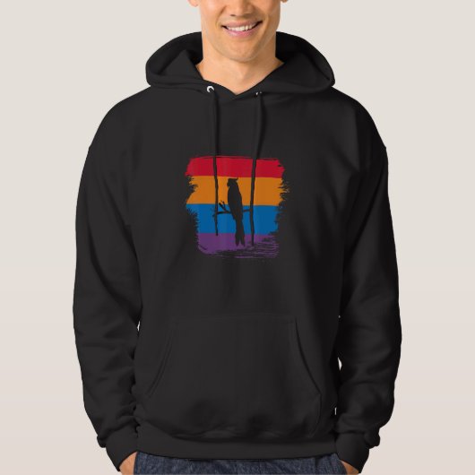 Parrot Shadow Silhouette With Colorful Flag Hoodie (Vorderseite)