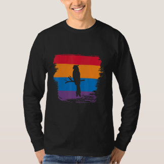 Parrot Shadow Silhouette With Colorful Flag T-Shirt