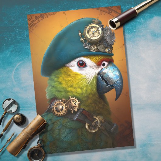 Parrot Steampunk 2 Decoupage Paper Seidenpapier