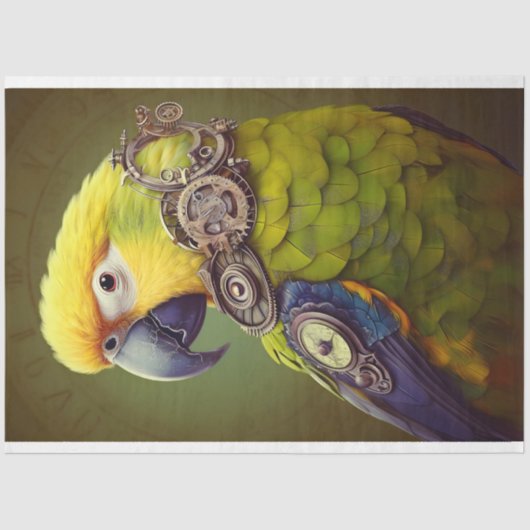 Parrot Steampunk 3 Decoupage Paper Seidenpapier (Vorderseite)