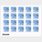 ~Parrot~ STICKER, WERBUNG, ZURÜCK Quadratischer Aufkleber (Blatt)