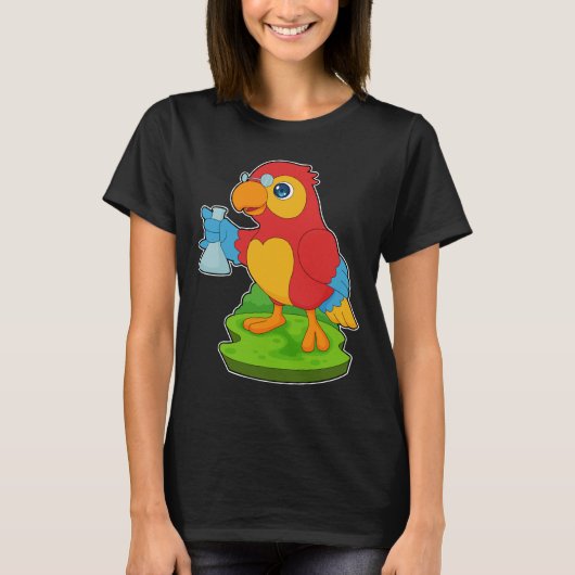 Parrot Teacher Test Tube Chemie T-Shirt (Vorderseite)