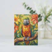 Parrot Themed Keeping in Touch  Postkarte (Stehend Vorderseite)