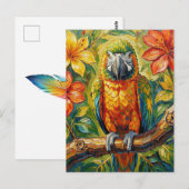 Parrot Themed Keeping in Touch  Postkarte (Vorne/Hinten)