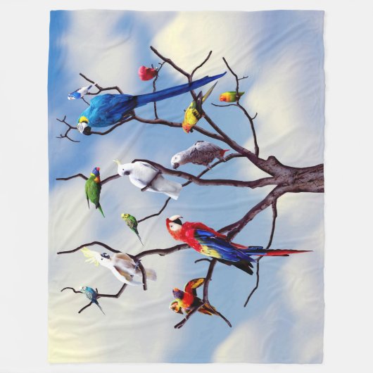 PARROT TREIN FLEECEDECKE (Vorderseite)