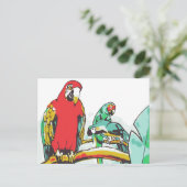 Parrot Trio Postkarte (Stehend Vorderseite)