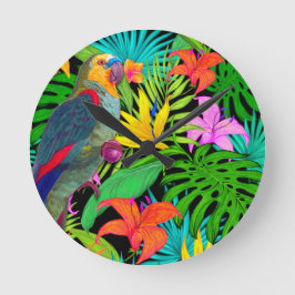 PARROT TROPICAL BIRD RUNDE WANDUHR