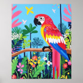 Parrot Tropischer Dschungel Frische Pasta machen Poster (Vorne)