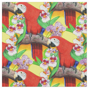 Parrot tropisches Muster Stoff