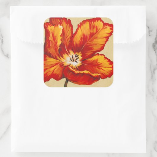 Parrot Tulip I Quadratischer Aufkleber (Tasche)