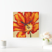 Parrot Tulip II Quadratische Wanduhr (Zuhause)