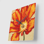 Parrot Tulip II Quadratische Wanduhr (Winkel)